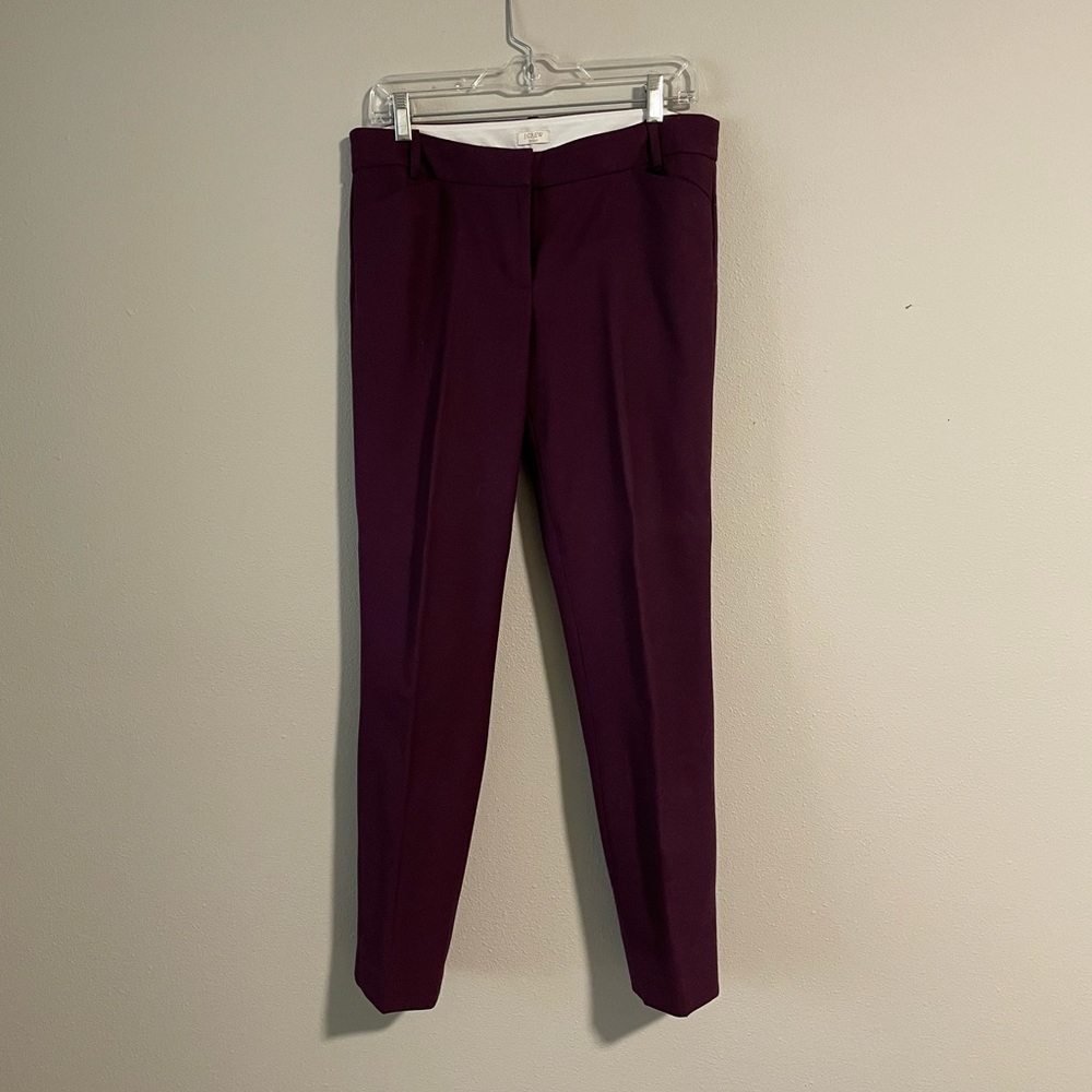 J Crew cropped purple wool pant